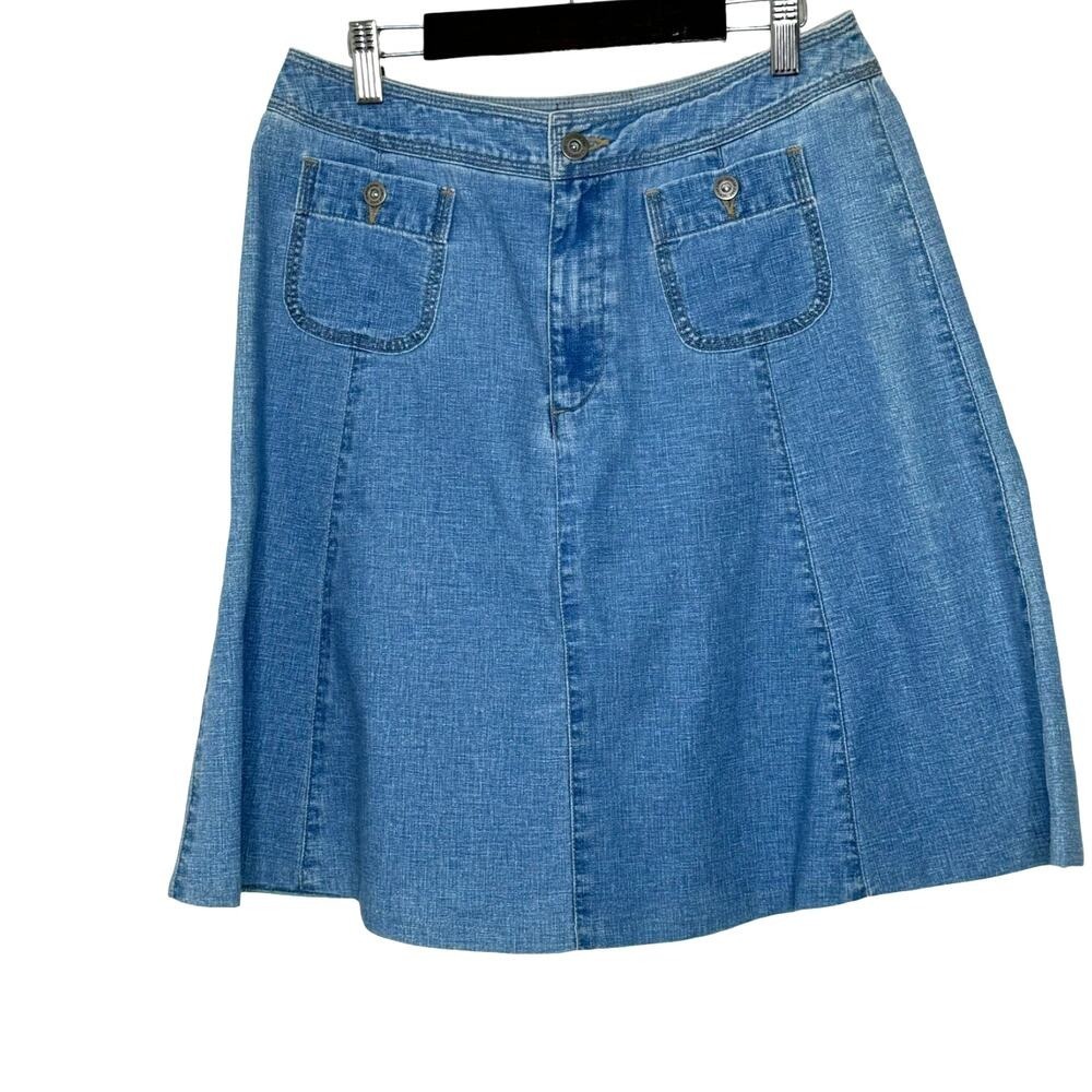 Vintage Liz Claiborne linen/cotton denim look skirt